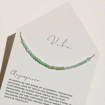 CHRYSOPRASE BEADED CUBES NECKLACE Vibe Necklaces