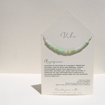 CHRYSOPRASE BEADED CUBES NECKLACE Vibe Necklaces