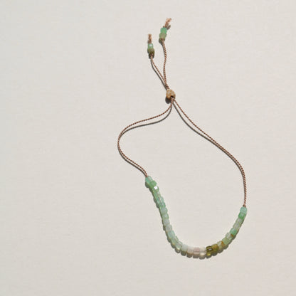Chrysoprase, Cube Row Bracelet