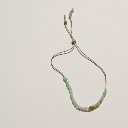 Chrysoprase, Cube Row Bracelet