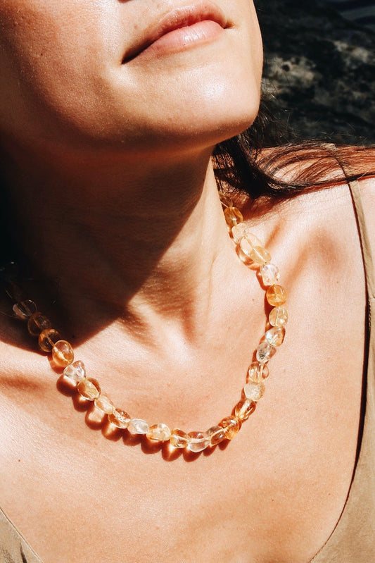 CITRINE POLISHED PEBBLES NECKLACE | SPECIAL EDITION Vibe Necklaces