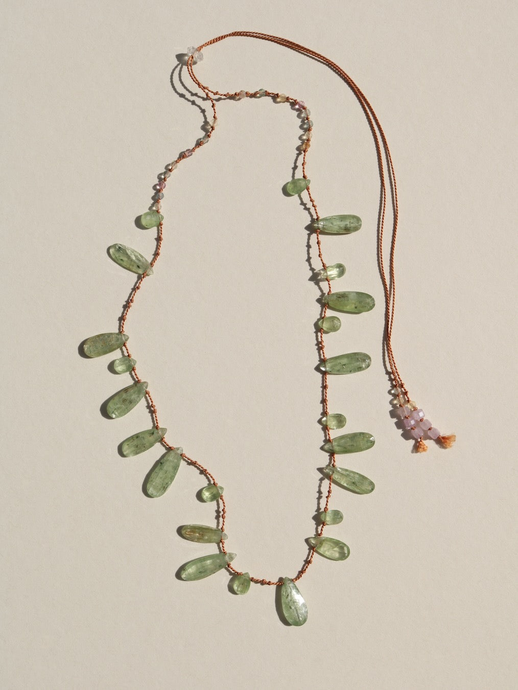 Green Kyanite, Long Drops