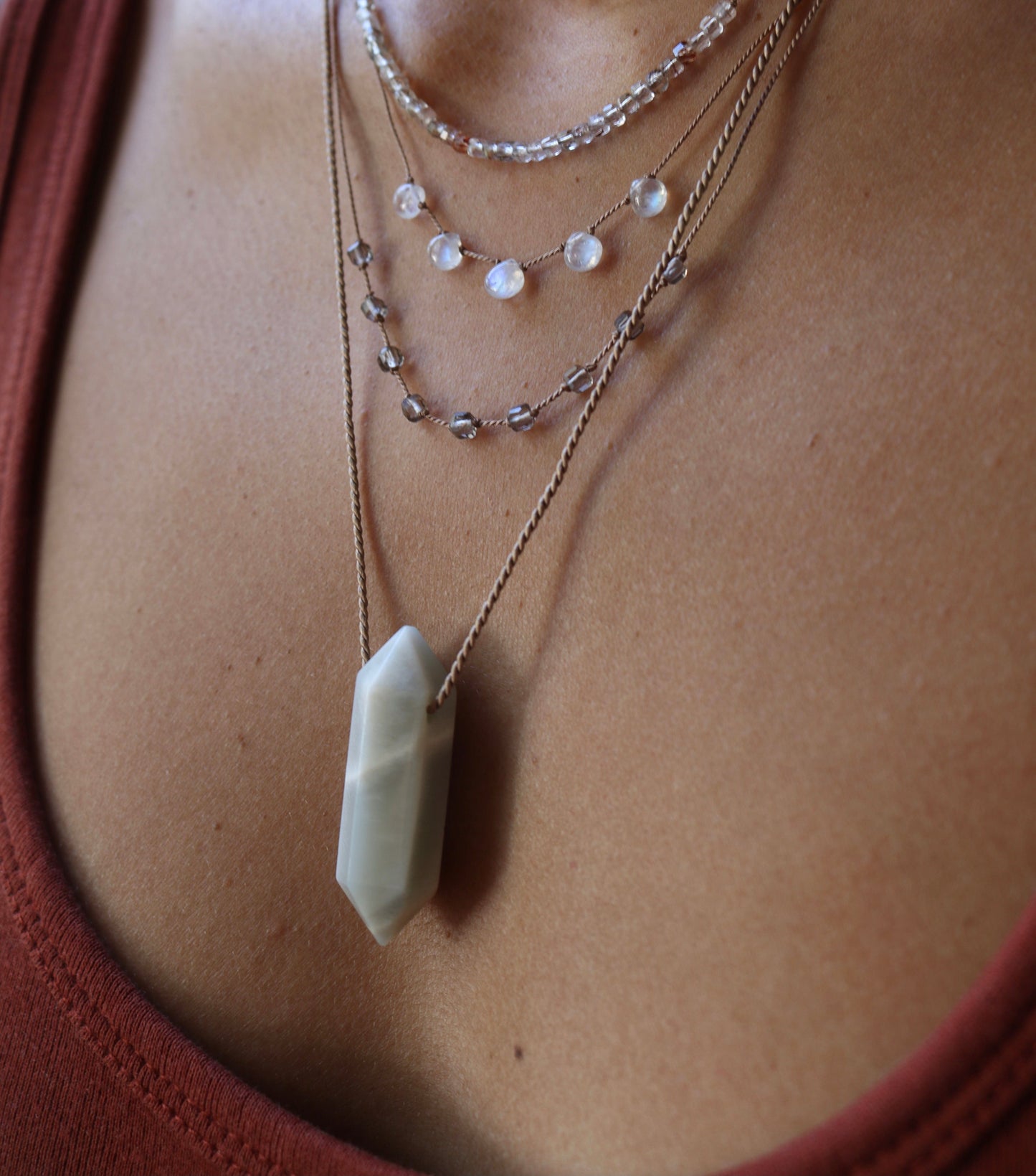 ICE OBSIDIAN 9 STONE NECKLACE Vibe Necklaces