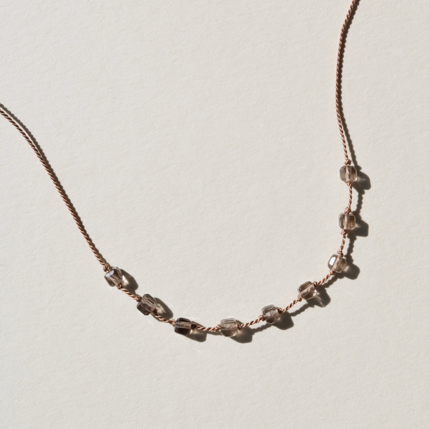 Ice Obsidian, Nine Cubes Necklace