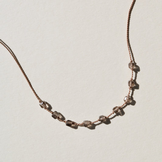 Ice Obsidian, Nine Cubes Necklace