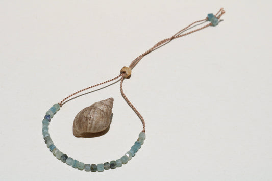 KYANITE BEADED CUBES BRACELET Vibe Bracelets