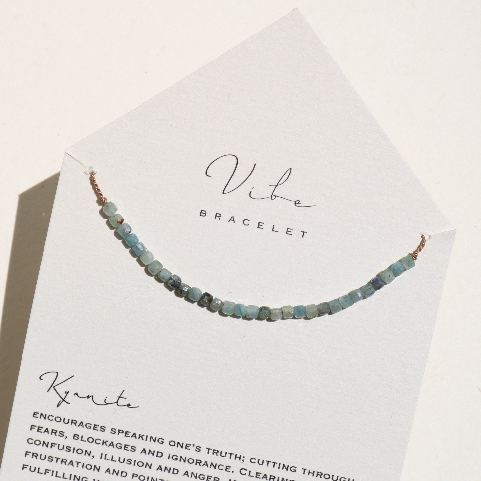 KYANITE BEADED CUBES BRACELET Vibe Bracelets