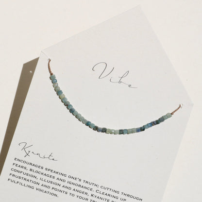 KYANITE BEADED CUBES NECKLACE Vibe Necklaces