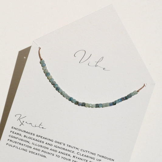 KYANITE BEADED CUBES NECKLACE Vibe Necklaces