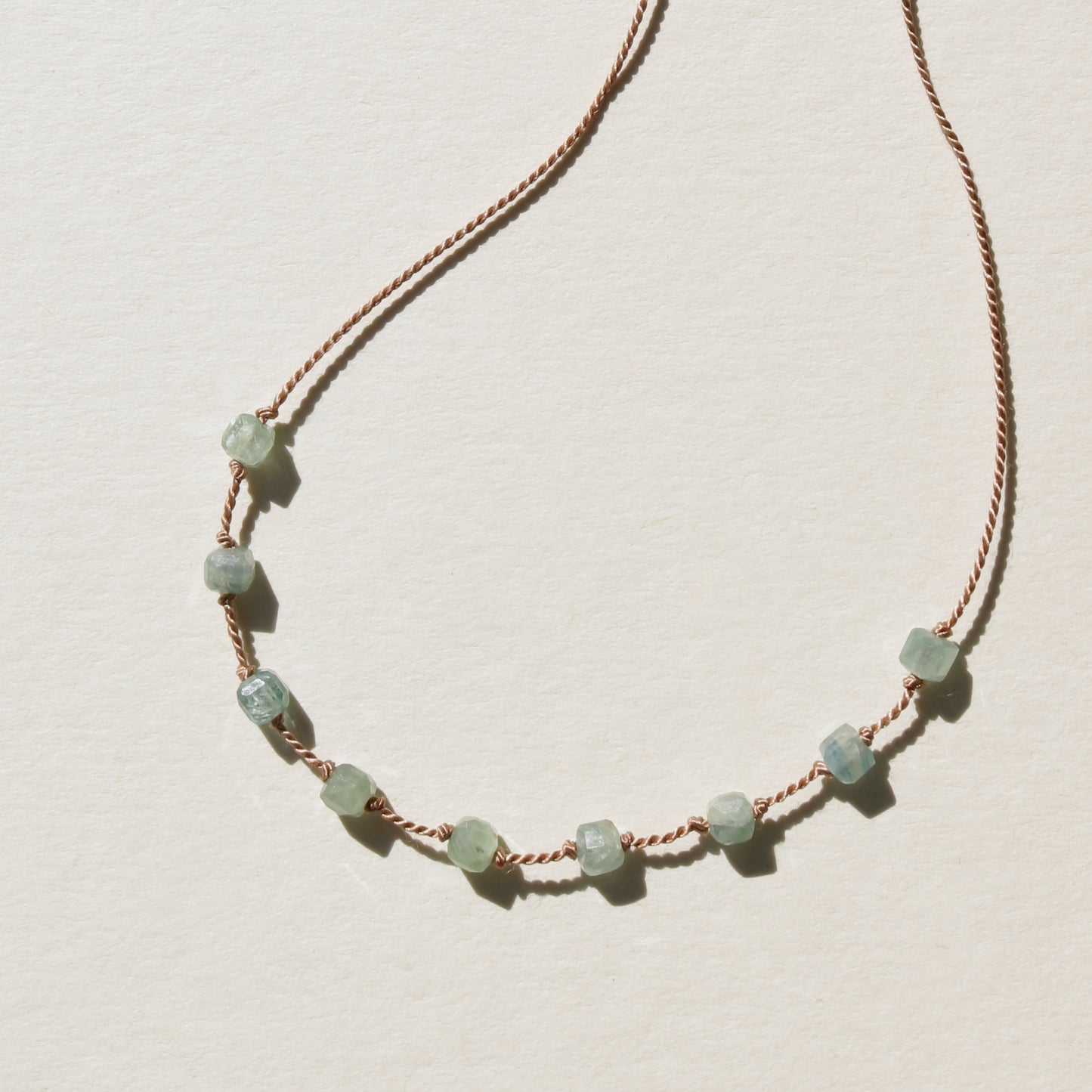 Kyanite, Nine Cubes Necklace