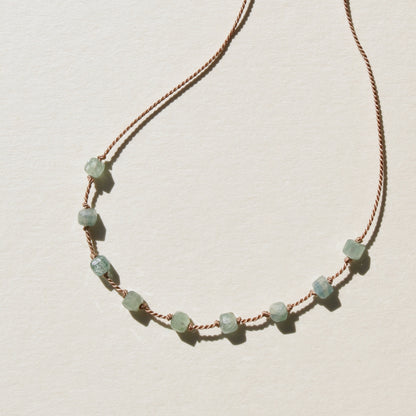 Kyanite, Nine Cubes Necklace