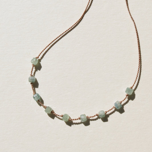 Kyanite, Nine Cubes Necklace