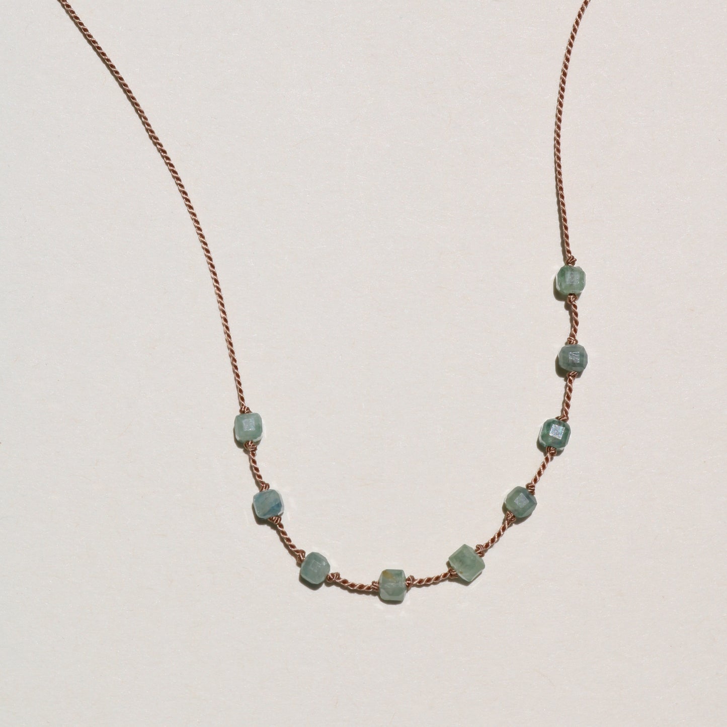 Kyanite, Nine Cubes Necklace