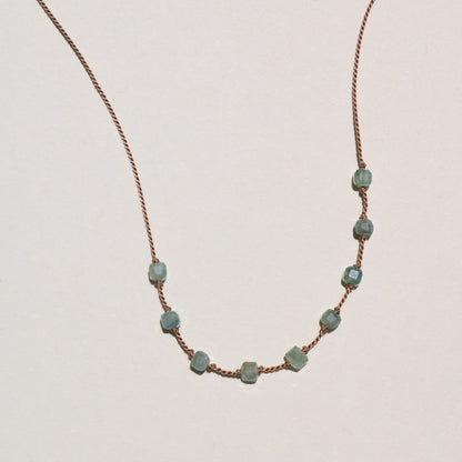 Kyanite, Nine Cubes Necklace