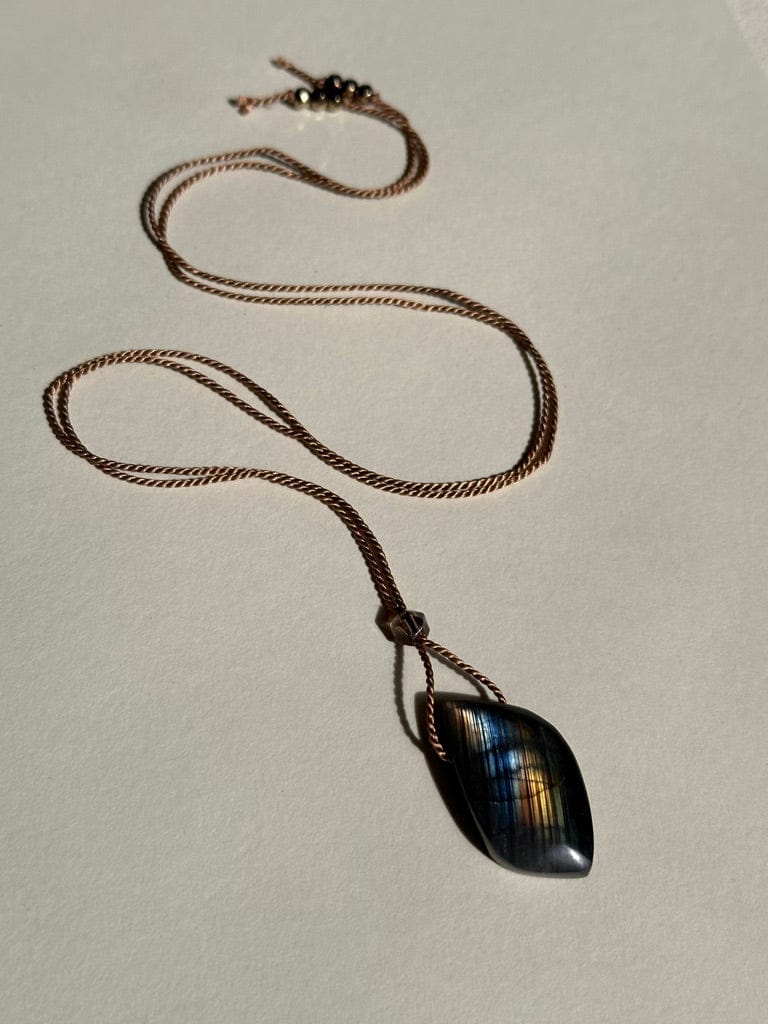 LABRADORITE FREEFORM LEAF Vibe Necklaces