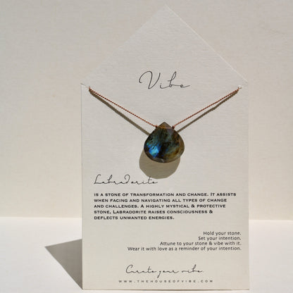 Labradorite, Galaxy Drop Vibe Necklace