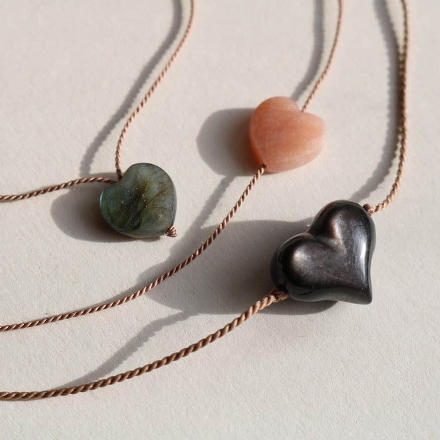 LABRADORITE HEART NECKLACE Vibe Necklaces