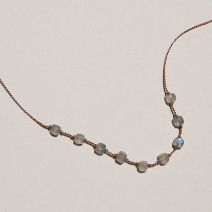 Labradorite, Nine Cubes Necklace