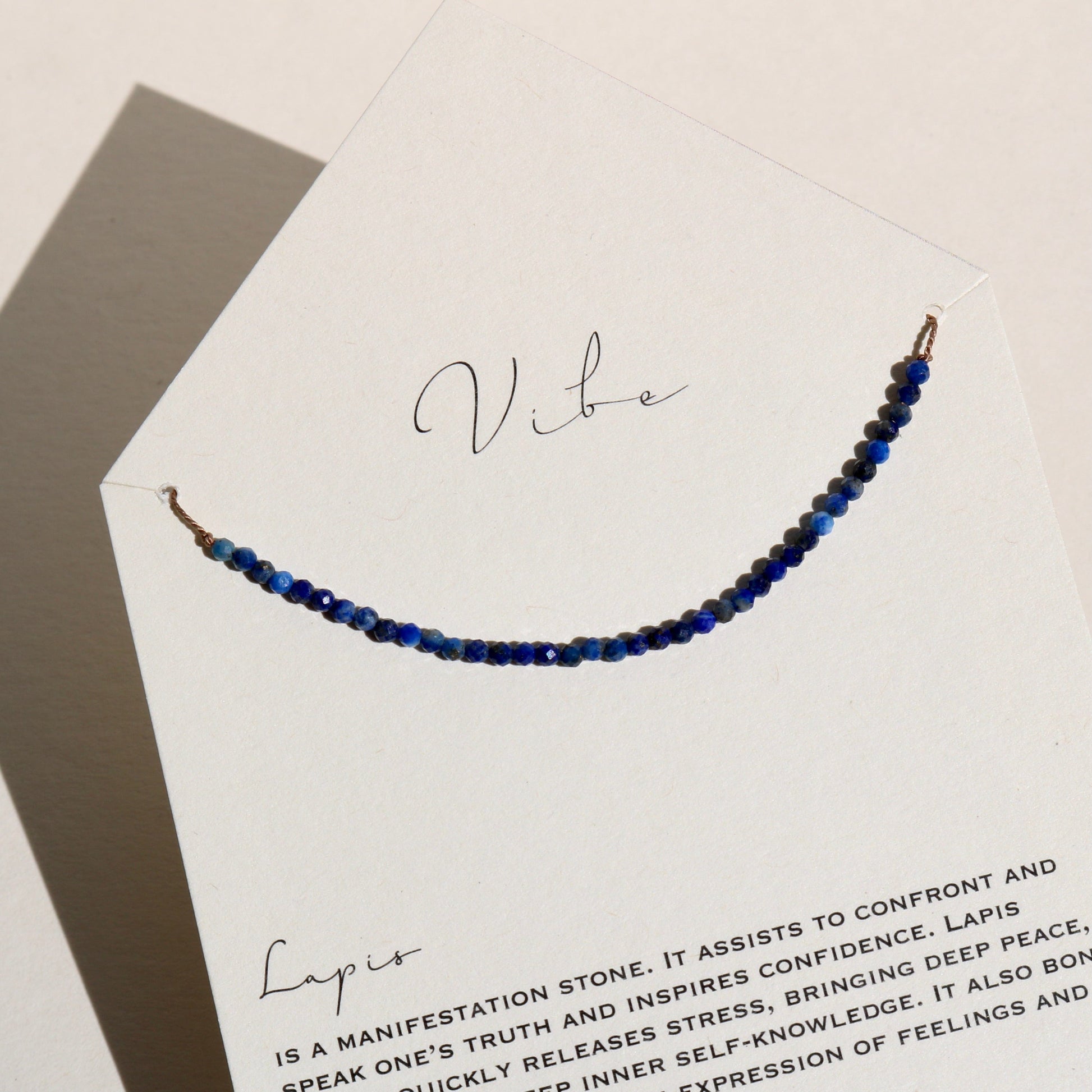 LAPIS BEADED NECKLACE Vibe Necklaces