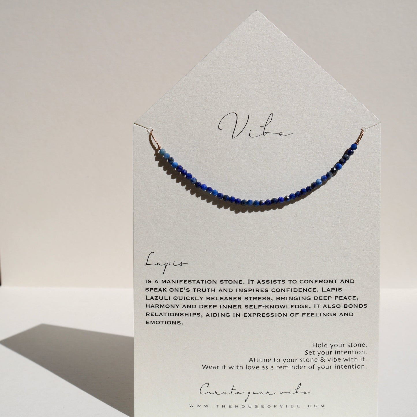 LAPIS BEADED NECKLACE Vibe Necklaces