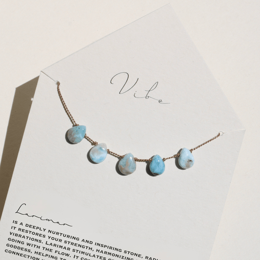 LARIMAR 5 STONE NECKLACE Vibe Necklaces