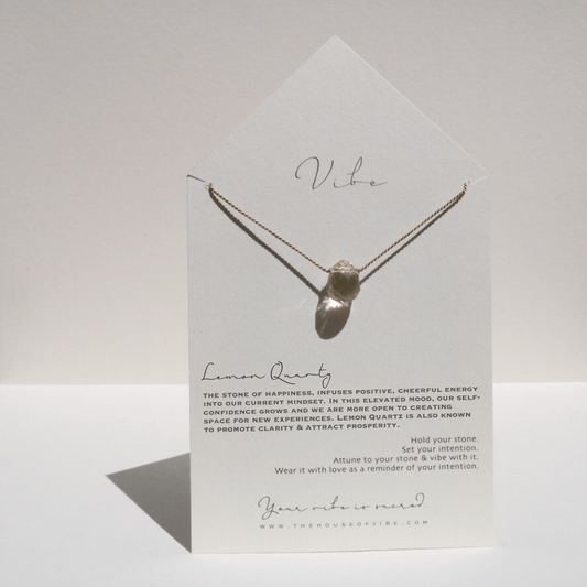 LEMON QUARTZ DEWDROP Vibe Necklaces
