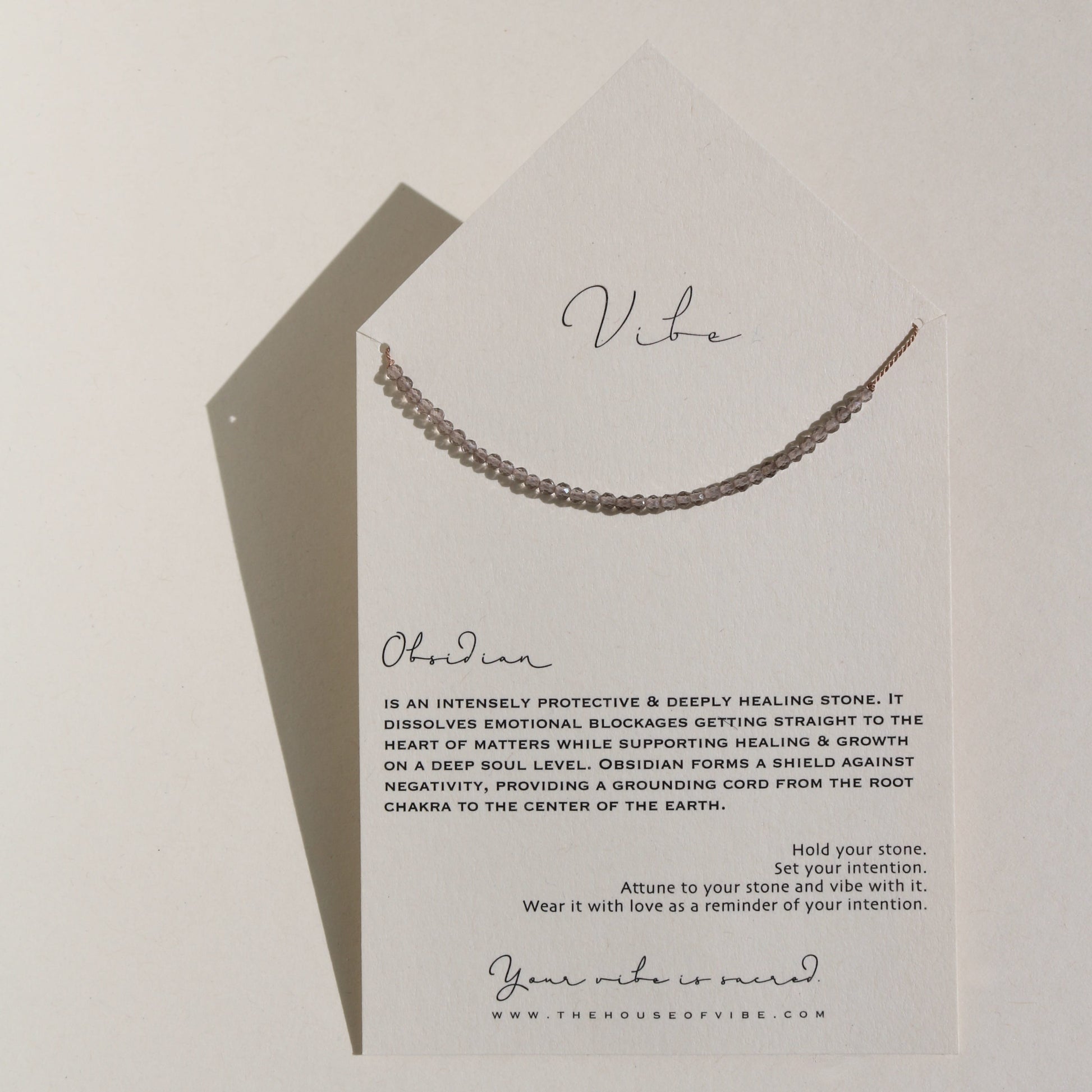Obsidian, Row Necklace Vibe Necklace