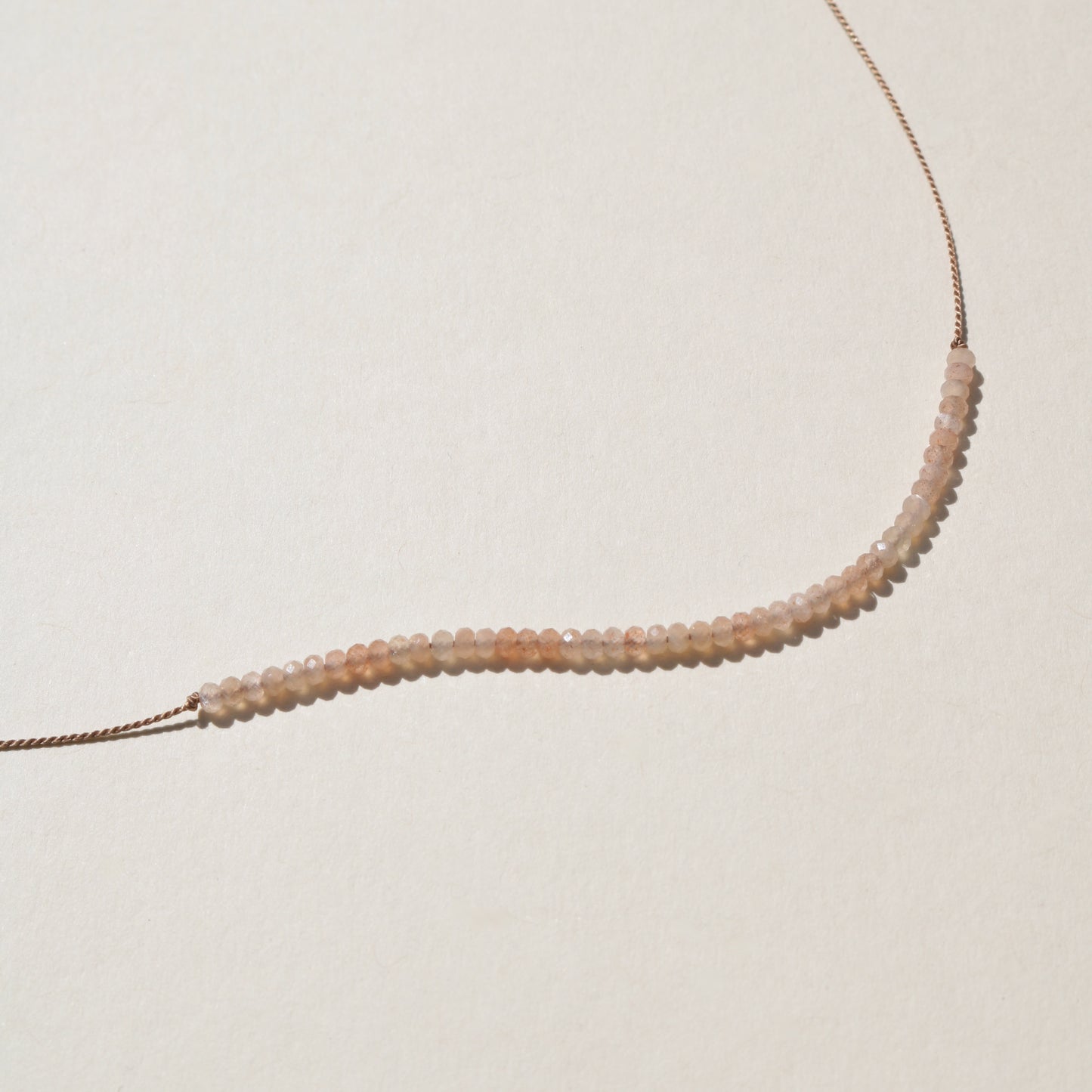 Peach Moonstone, Row Necklace