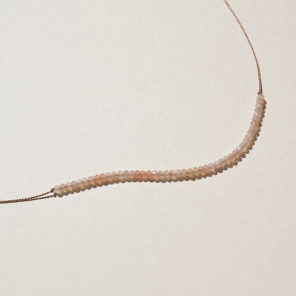 Peach Moonstone, Row Necklace