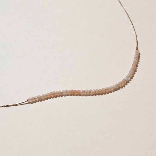 Peach Moonstone, Row Necklace