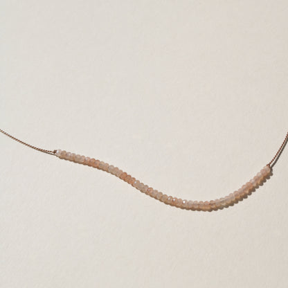 Peach Moonstone, Row Necklace