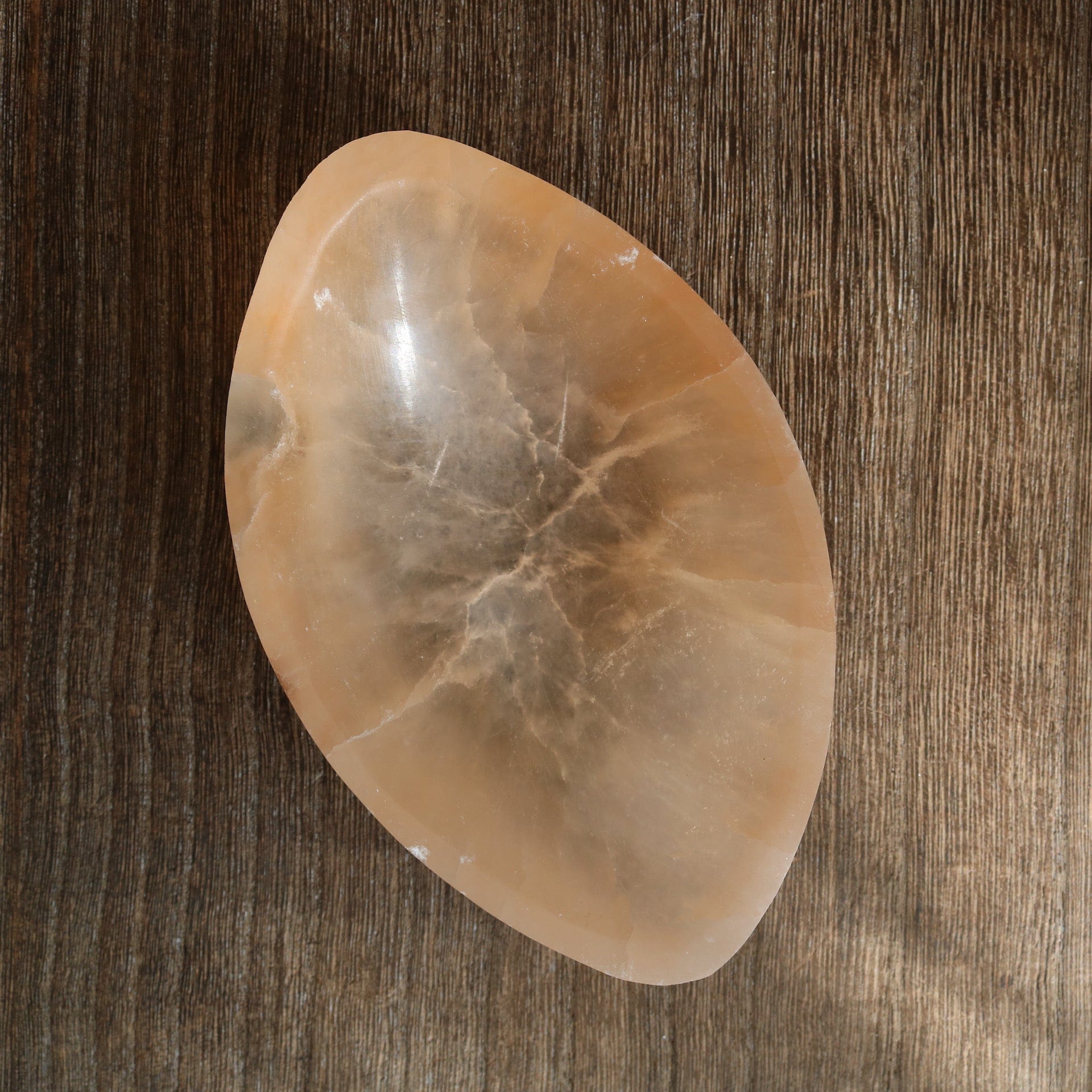 Peach Selenite Offering Bowl Vibe Object No.1