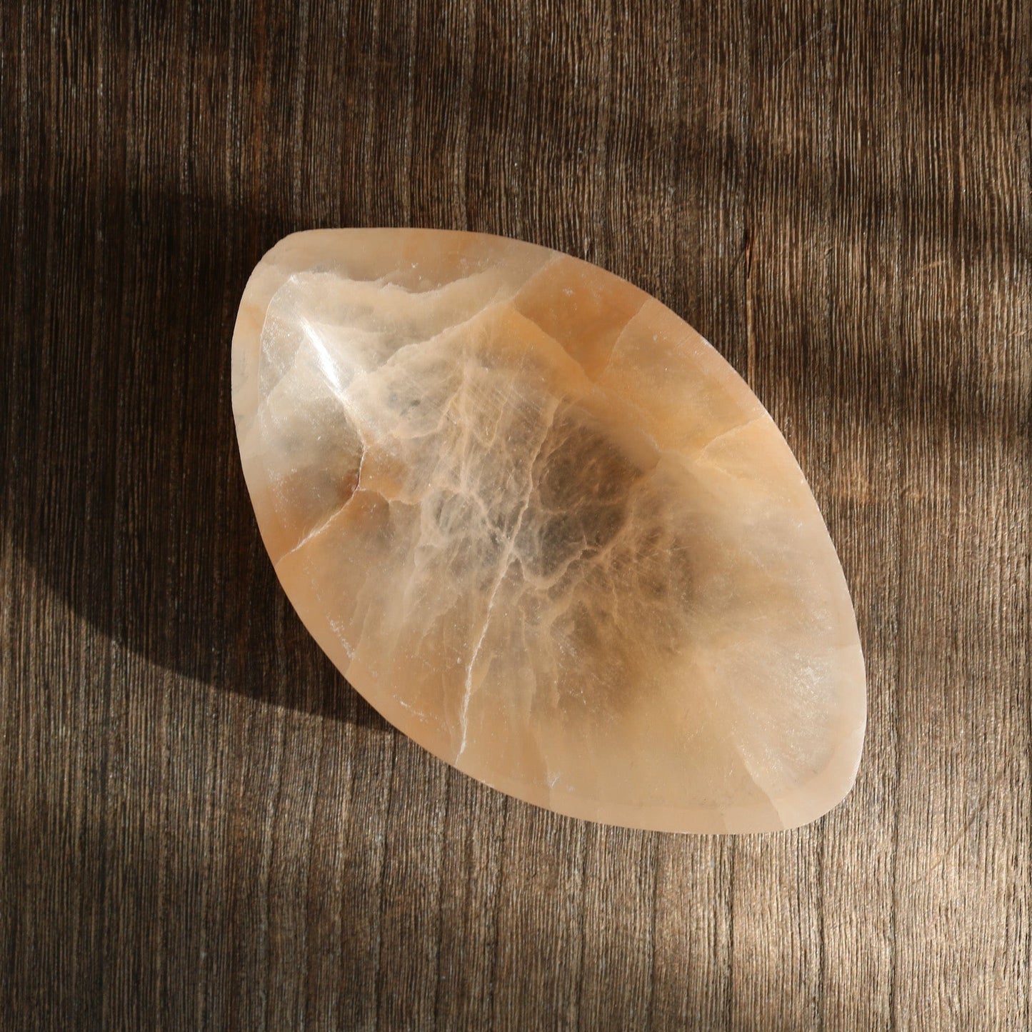 Peach Selenite Offering Bowl Vibe Object No.3