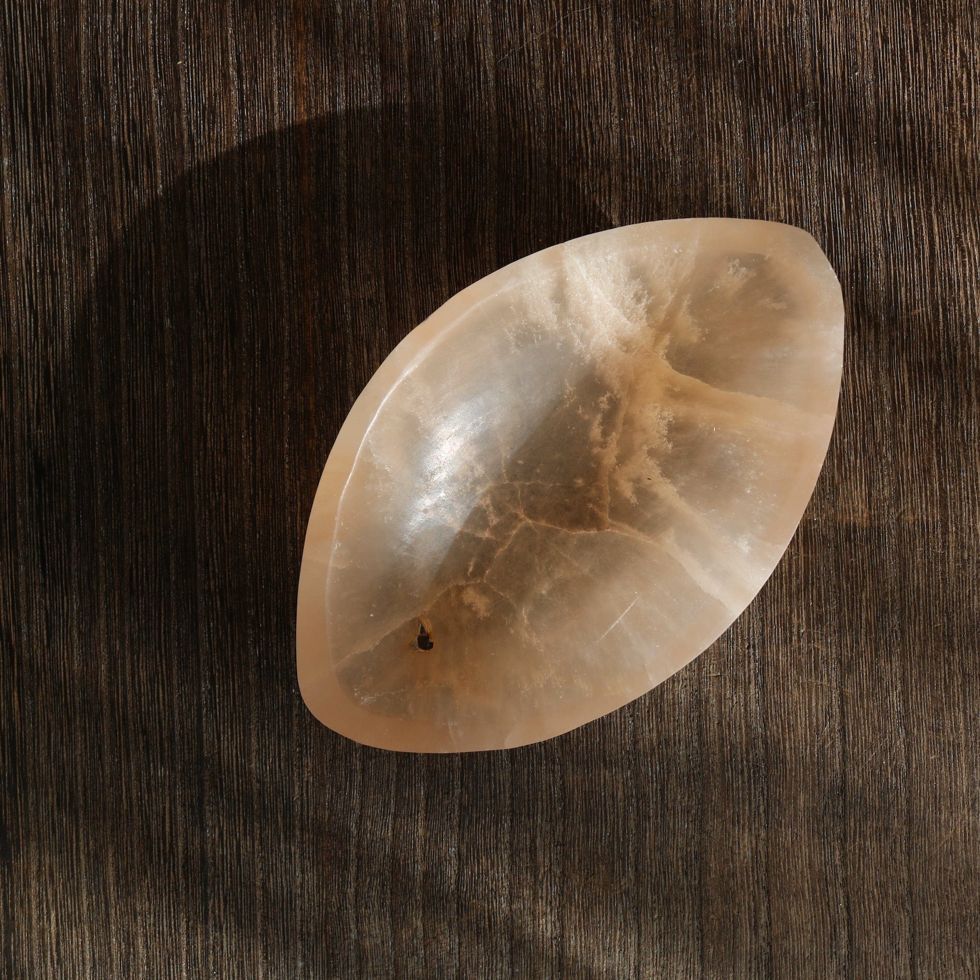 Peach Selenite Offering Bowl Vibe Object No.4