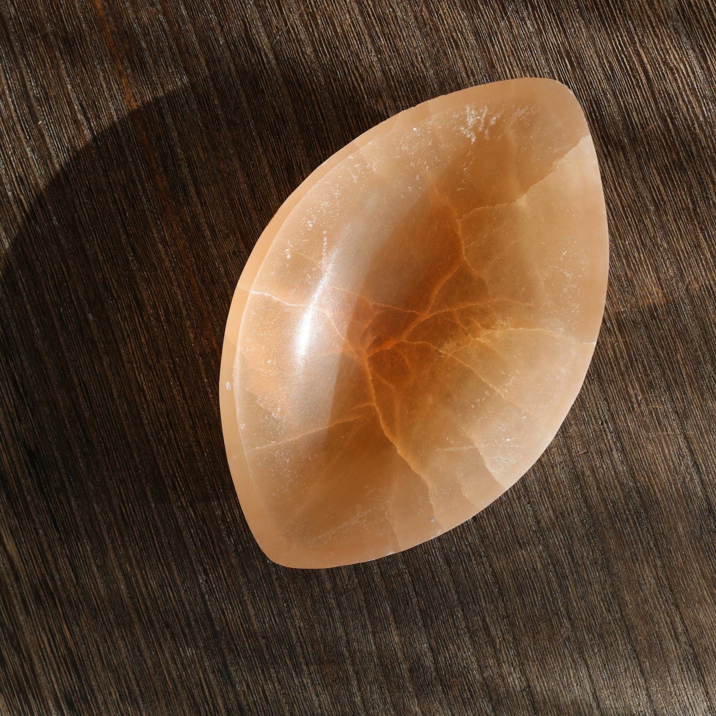 Peach Selenite Offering Bowl Vibe Object No.5