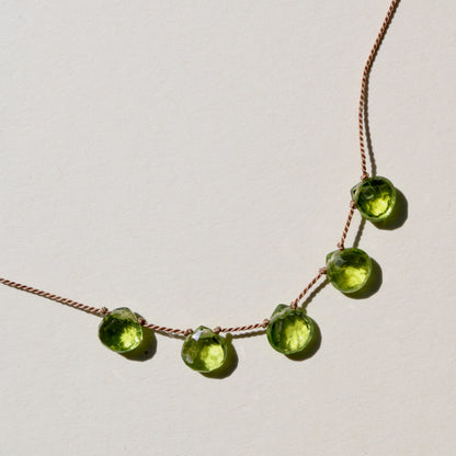 Peridot, Five Drops Vibe Necklace