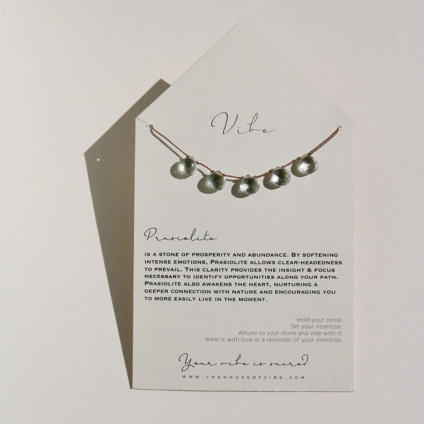 Prasiolite, Five Drops Vibe Necklace