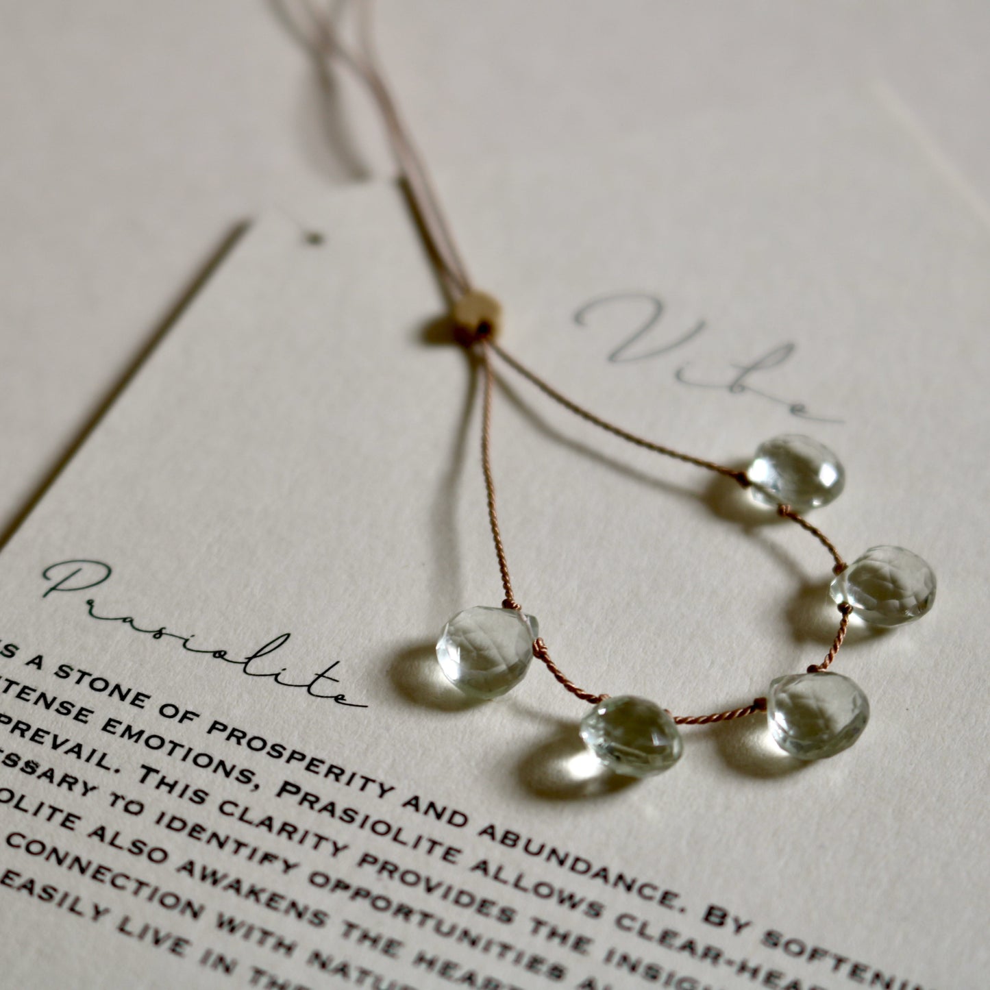 Prasiolite, Five Drops Vibe Necklace