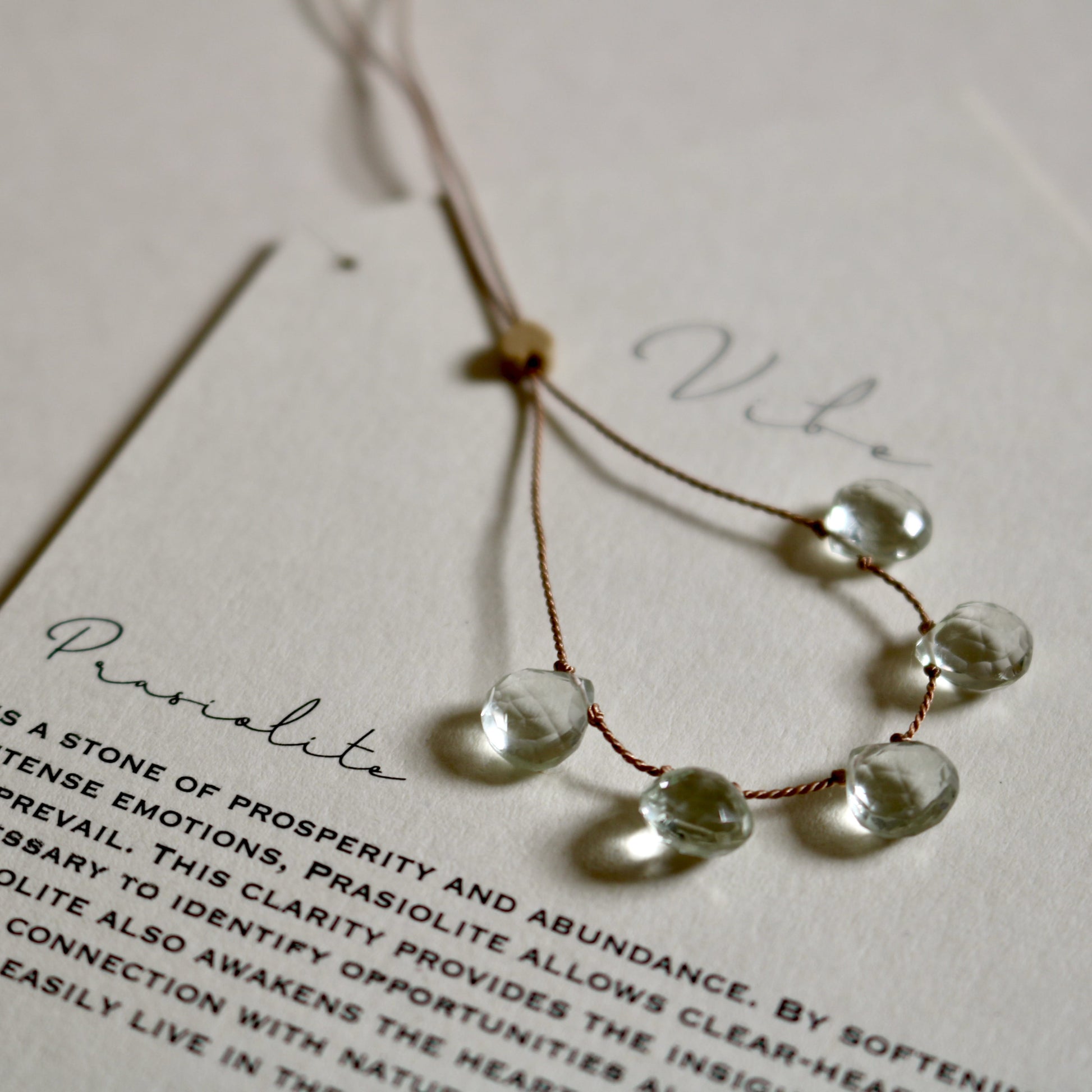 Prasiolite, Five Drops Vibe Necklace