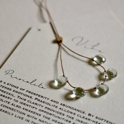 Prasiolite, Five Drops Vibe Necklace