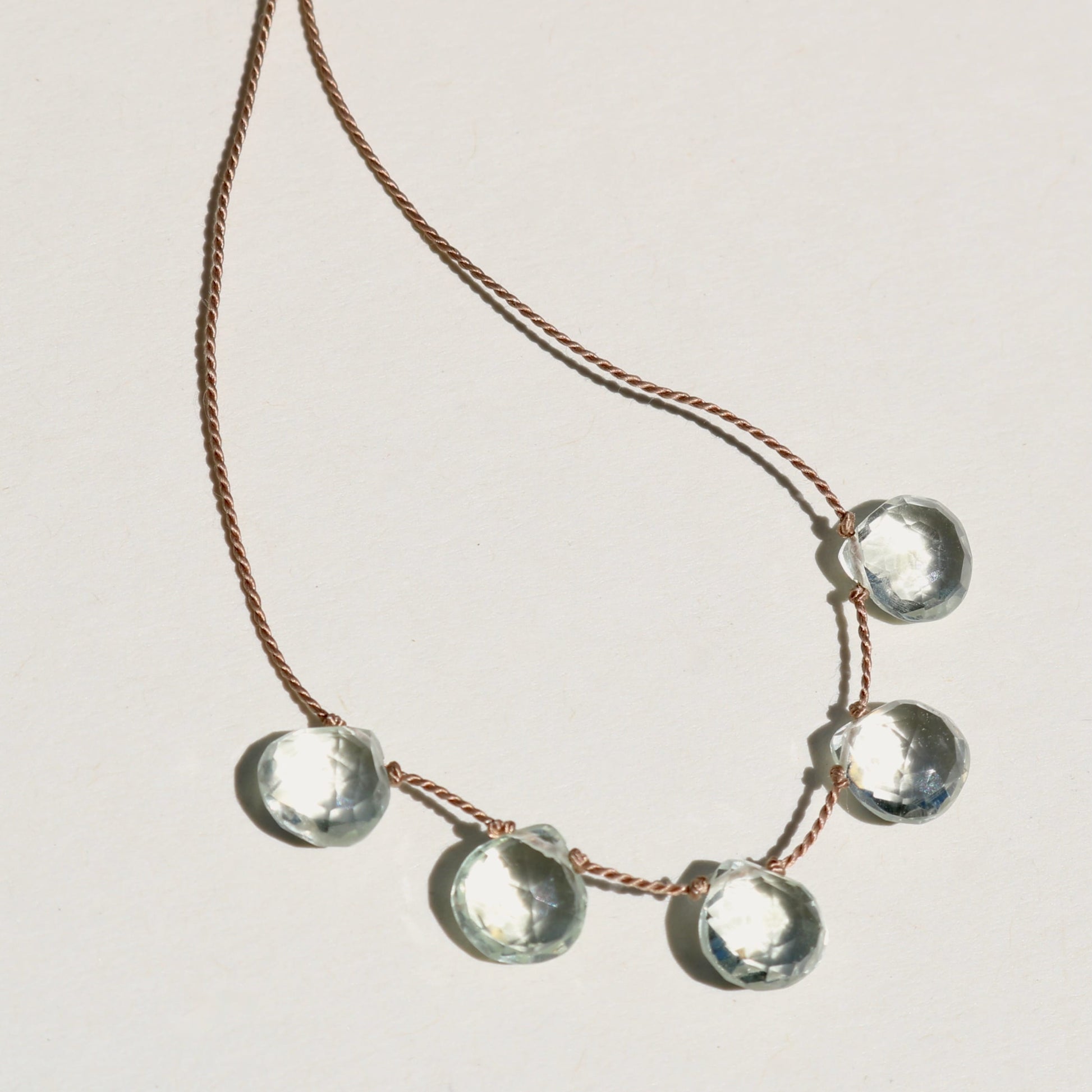 Prasiolite, Five Drops Vibe Necklace