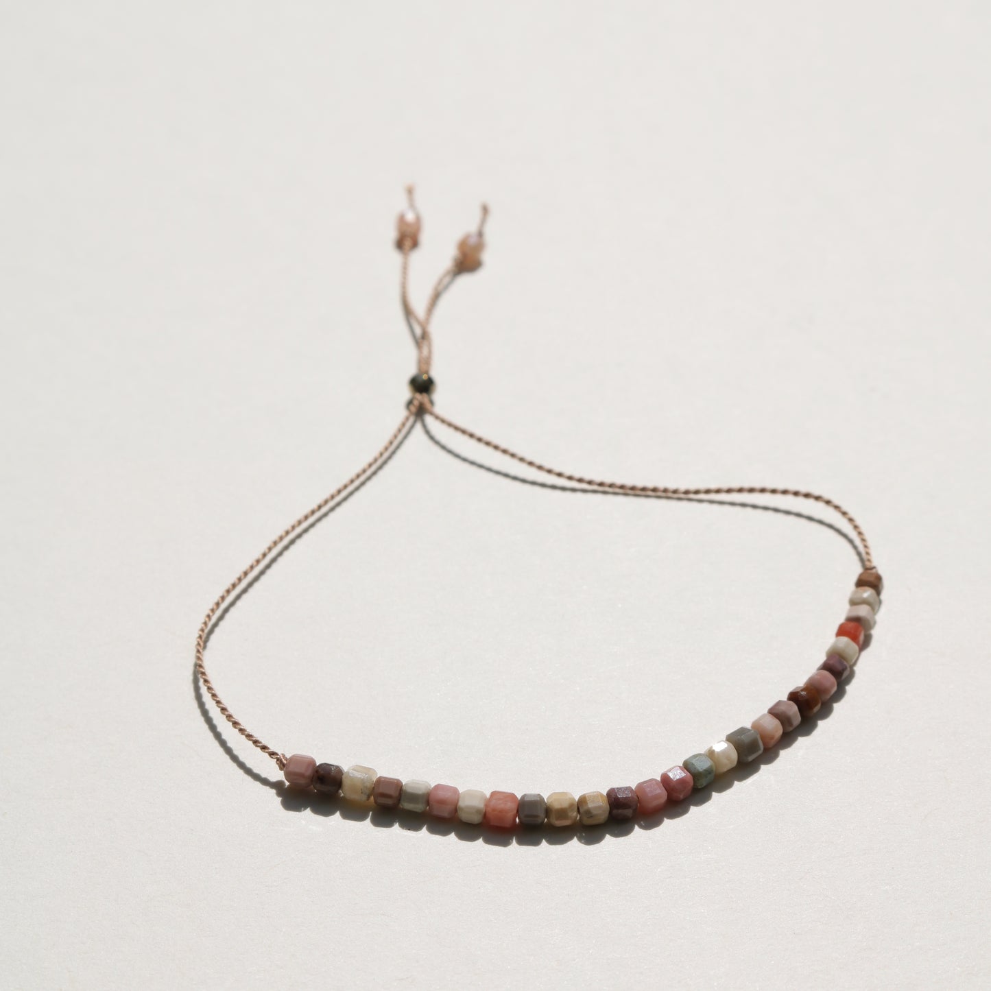 Rainbow Agate, Cube Row Bracelet