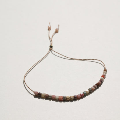 Rainbow Agate, Cube Row Bracelet