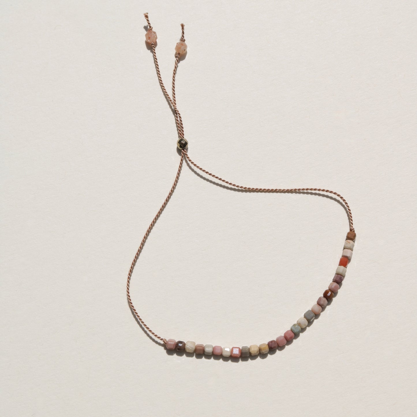 Rainbow Agate, Cube Row Bracelet
