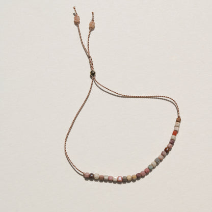 Rainbow Agate, Cube Row Bracelet