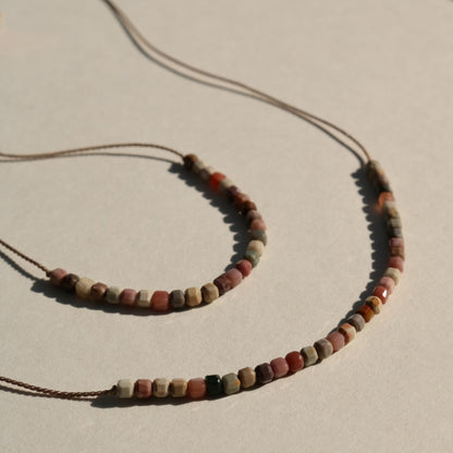 Rainbow Agate, Cube Row Bracelet
