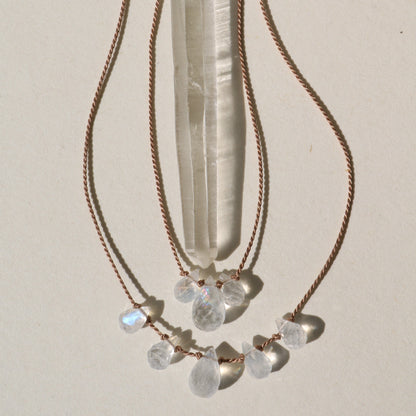 RAINBOW MOONSTONE DEW DROPS 5 Vibe Necklaces