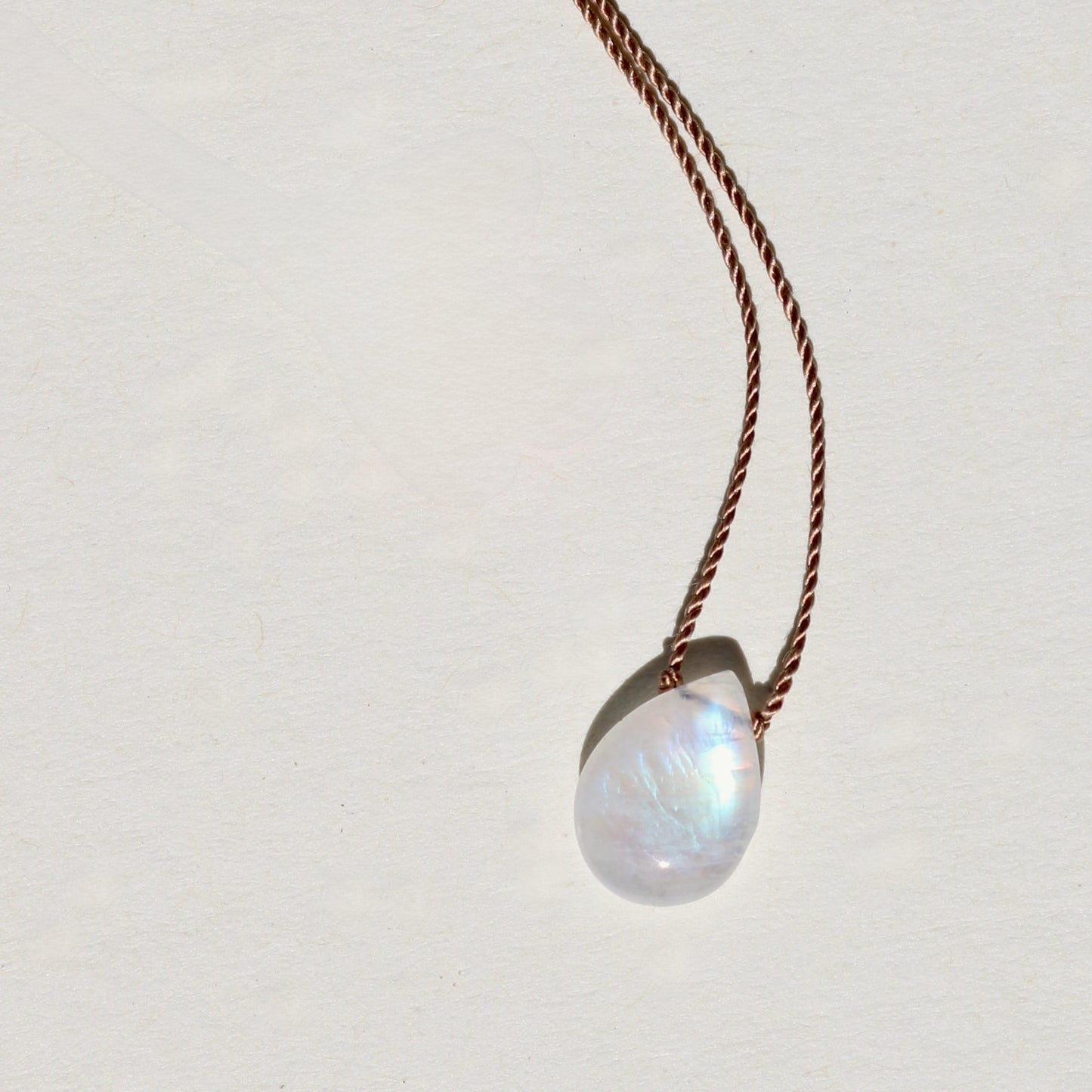 Rainbow Moonstone, Drop Vibe Necklace