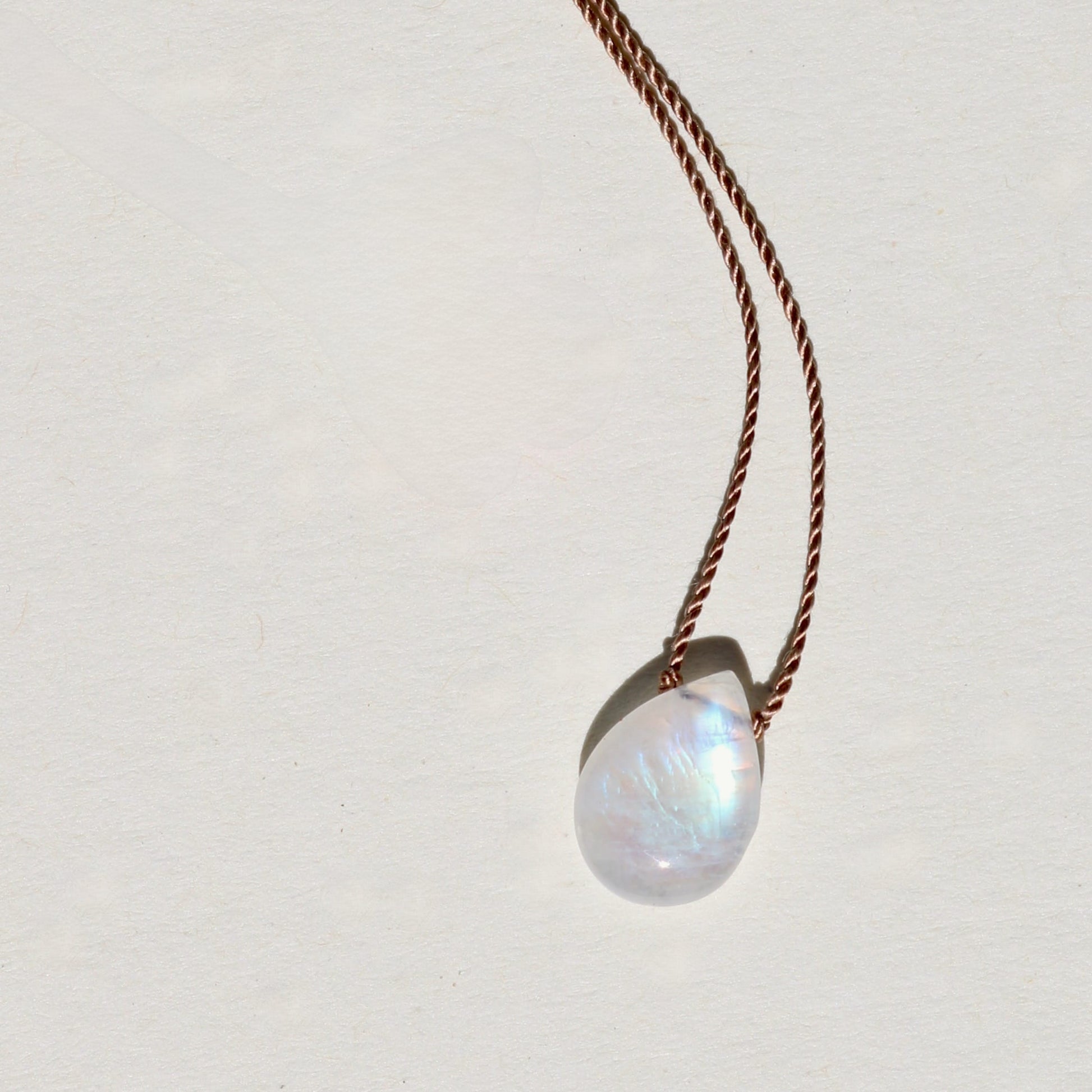 Rainbow Moonstone, Drop Vibe Necklace