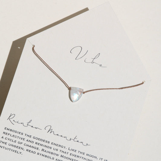 RAINBOW MOONSTONE FLARE Vibe Necklaces
